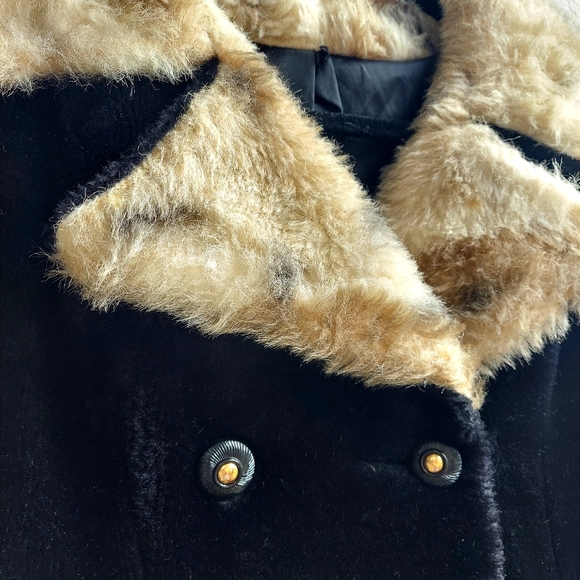 Stunning Faux Fur Mod 60s Pea Coat - Picture 3 of 10